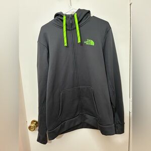 The North Face Charcoal Jacket with Neon Green Highlights Size L